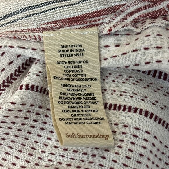 Soft Surroundings Blouse Top Button Shirt Size 2X Rayon Linen Blend D037 -13 - Picture 8 of 16